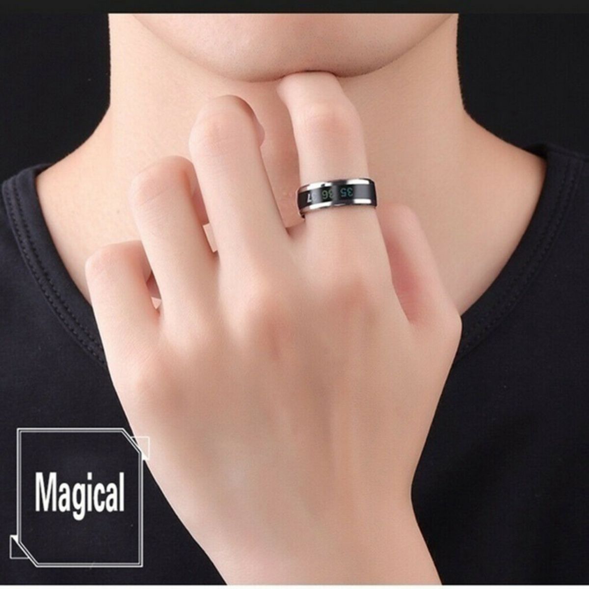 Nhẫn cảm biến đo nhiệt độ thời trang