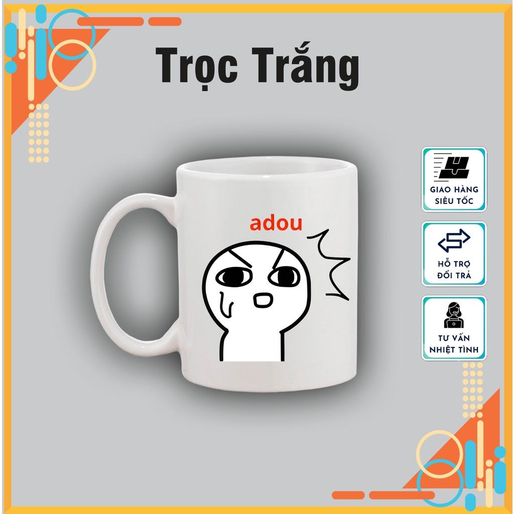 Cốc sứ in hình Trọc Trắng dễ thương làm quà tặng, uống nước hàng ngày