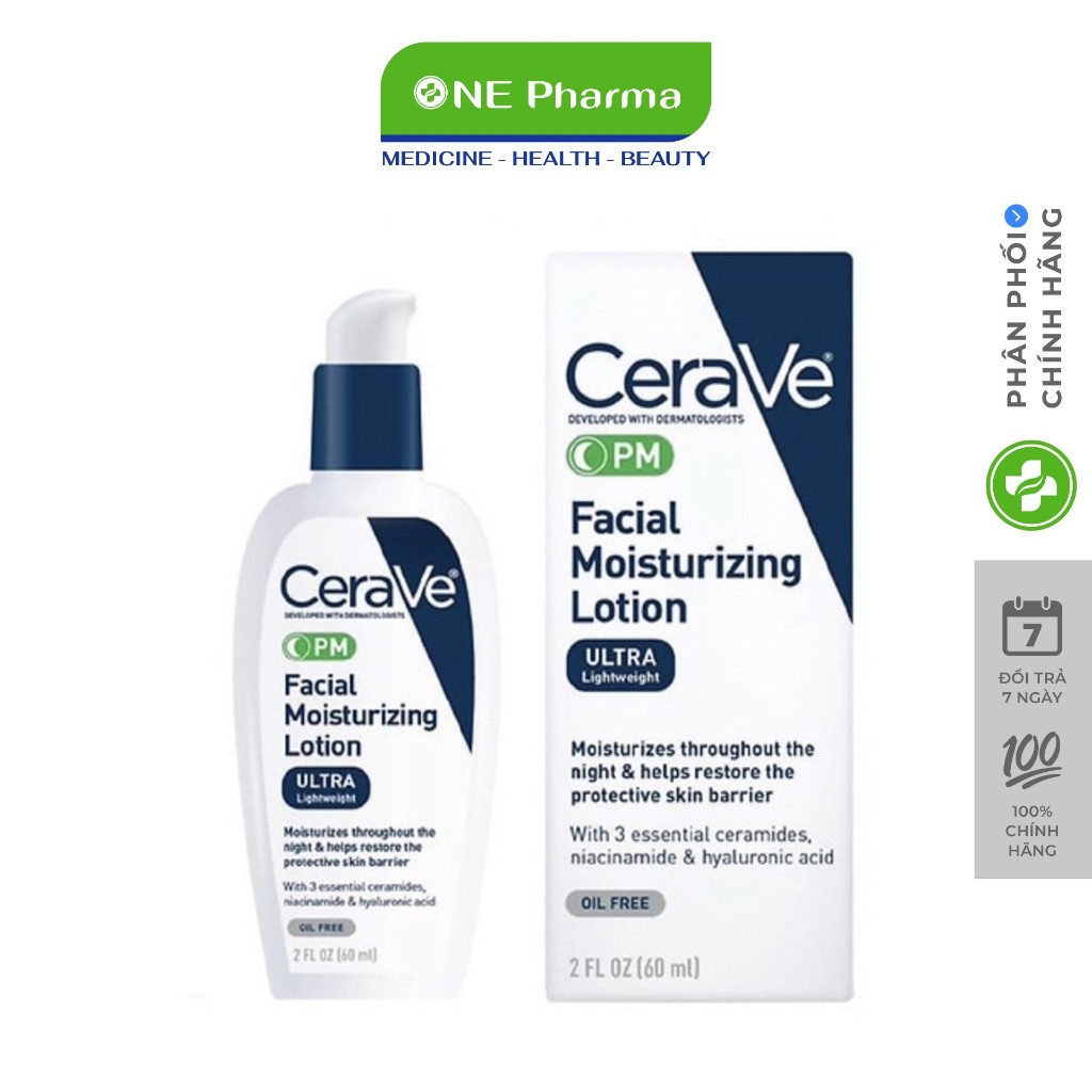 Kem dưỡng da ban đêm Cerave PM Facial Moisturizing Lotion 60ml