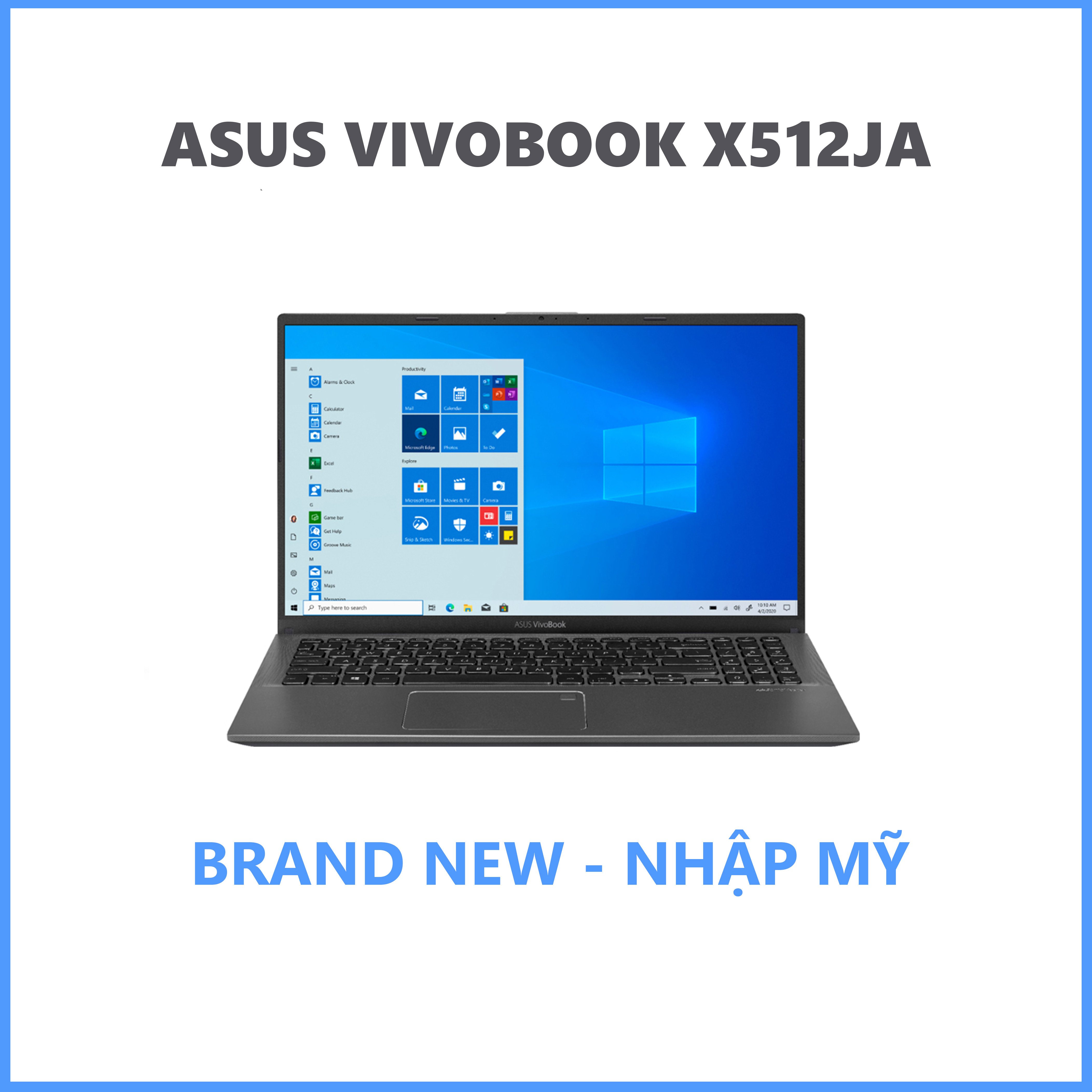 Laptop ASUS Vivobook X512JA Core i7-1065G7 / RAM 8GB / SSD 256GB + 1TB HDD / Full HD Touch / Win 10 - Hàng Nhập Khẩu Mỹ