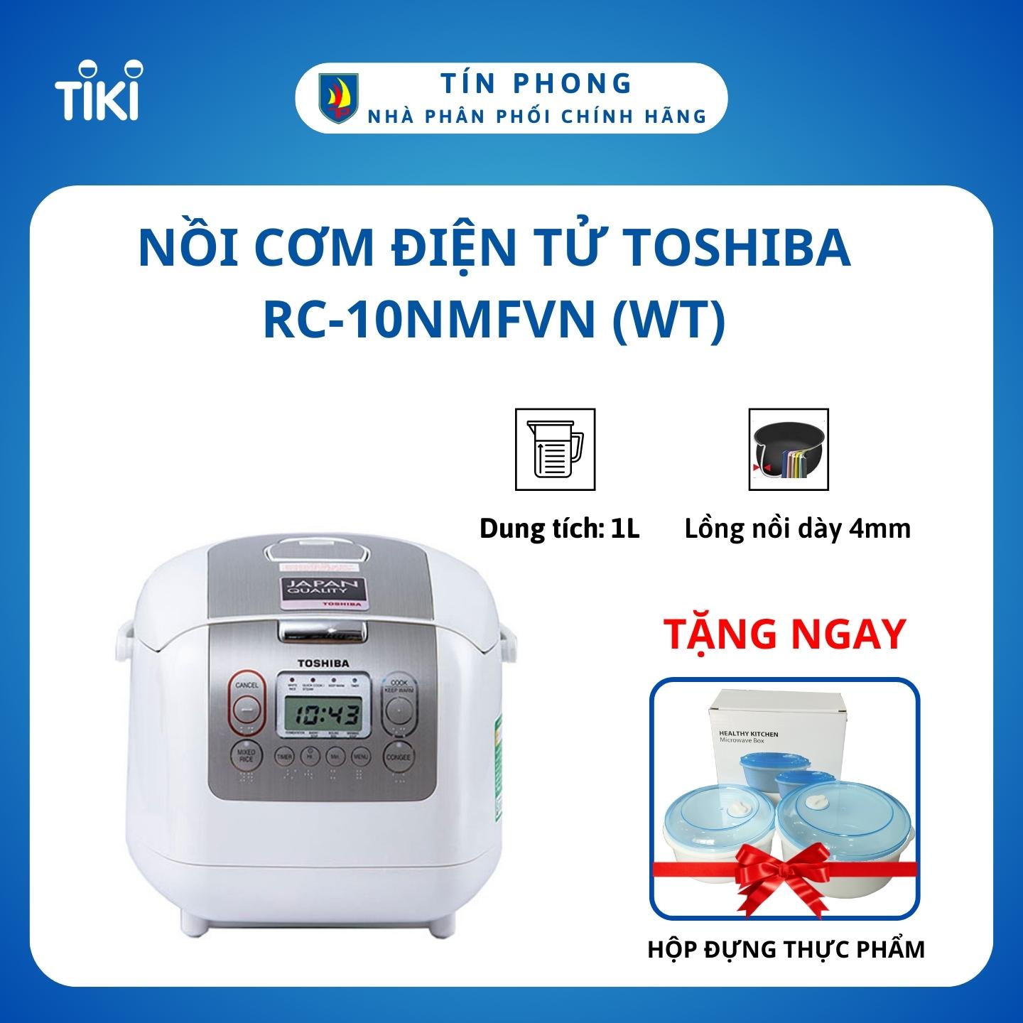 Nồi Cơm Điện Tử Toshiba RC-10NMFVN (WT) (1 Lít) - Hàng Chính Hãng