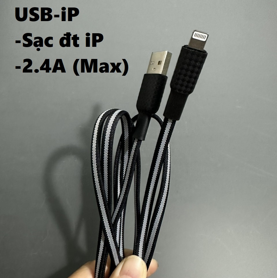 Cáp sạc điện thoại dây dẹp siêu bền chống rối cho đt iP  type C hoco X69 2.4A 3A (1 mét) _ Hàng chính hãng