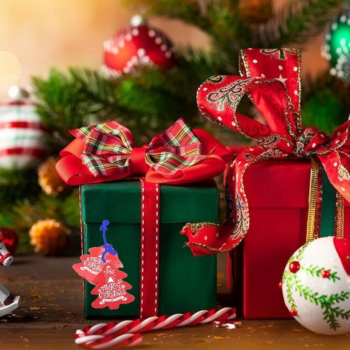 COMBO 5 Thẻ Giáng Sinh - Phụ kiện treo lủng lằng hình cây thông Giáng sinh. Phụ kiện làm Thẻ quà mang Thông điệp Giáng sinh. Quà tặng khách hàng Thân Yêu