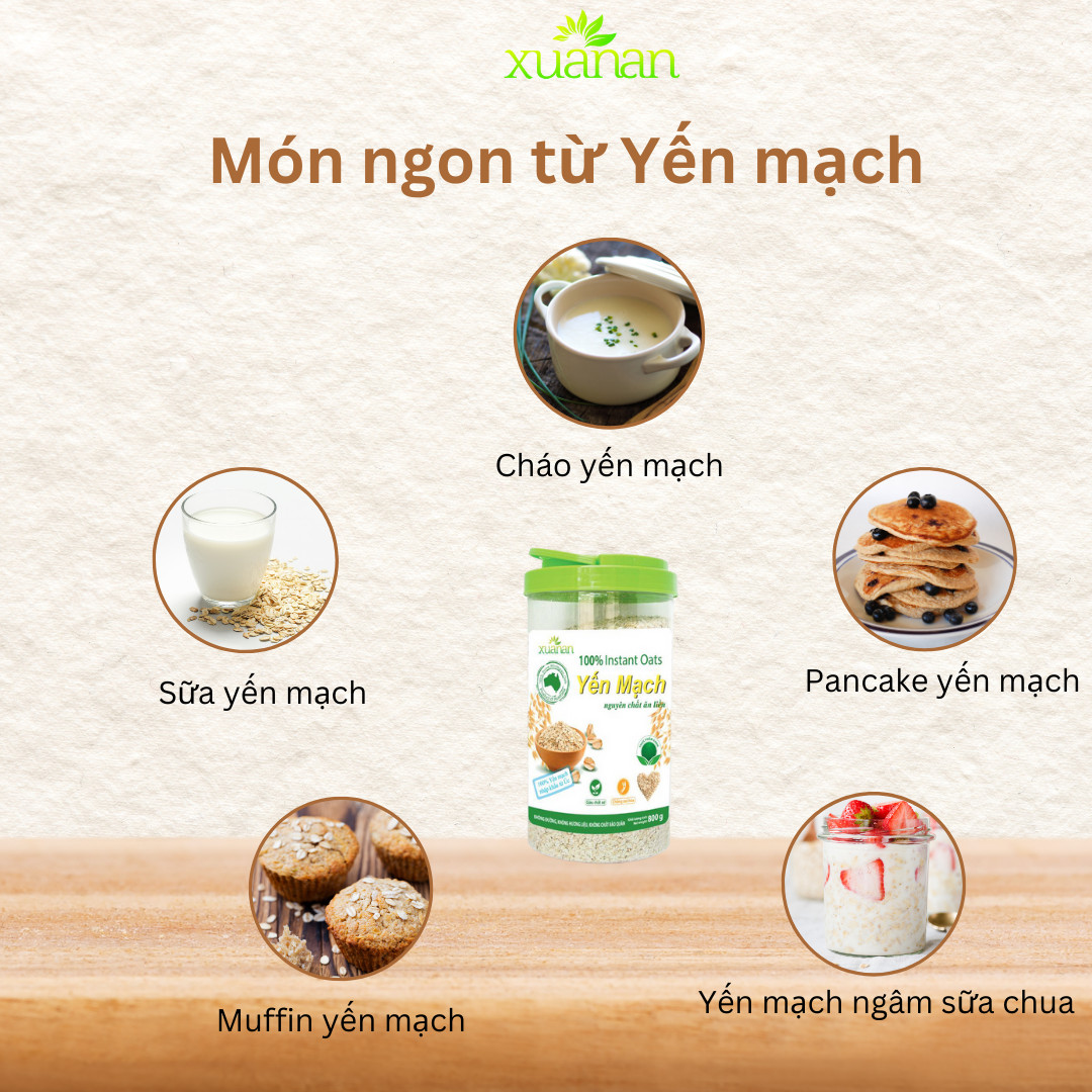 Yến Mạch Nguyên Chất Ăn Liền Xuân An [ko đường] Hộp 400G(Tặng Kèm 1 Túi Yến Mạch 150G)