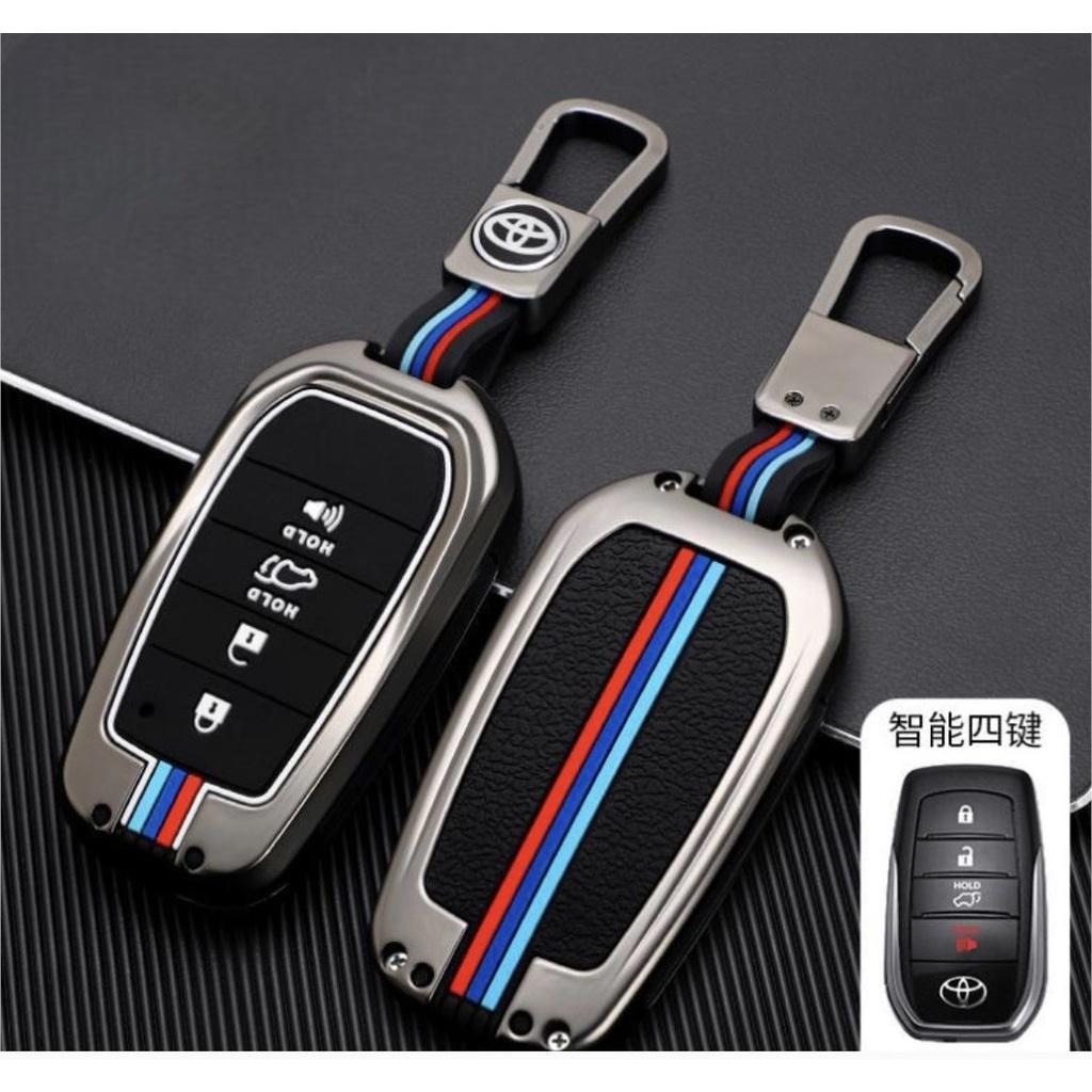 Ốp khóa kim loại phản quang- Toyota Camry, Prado, Fortuner, Hilux, Cruiser Hợp Kim Kẽm Cao Cấp Loại 3 và 4 nút