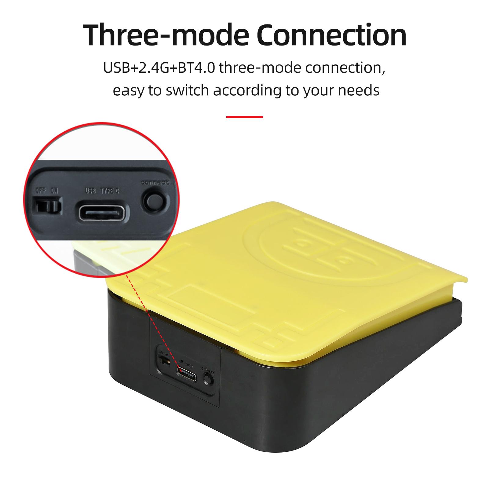 FS17Pro Single Foot Switch Multifunctional Customized Foot Pedal USB+2.4G+BT Three-mode Connection Mechanical Switch