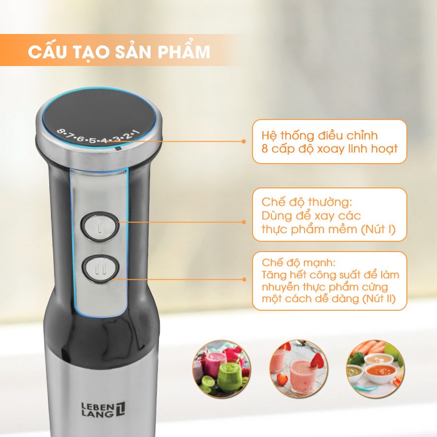 Máy xay sinh tố cầm tay Sothing Lebenlang LBL4589 công suất xay 1000w- Hàng chính hãng