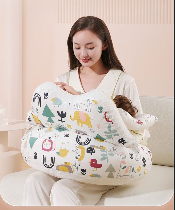 Gối cho bé bú đa năng cao cấp cotton Hàn mềm mịn thoáng mát giảm áp lực tay cho mẹ