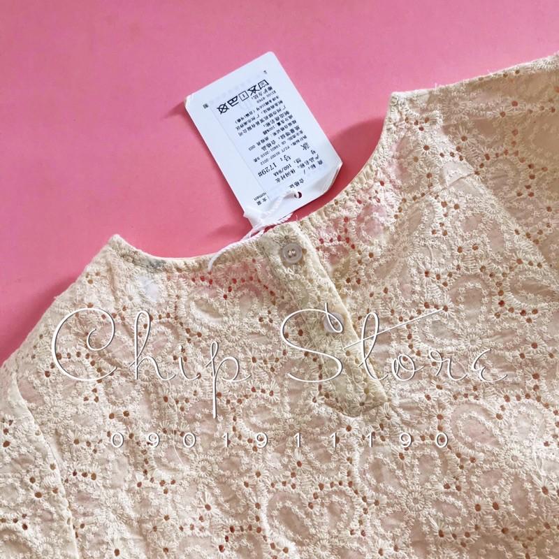 ÁO REN HOA ĐỤC LỖ TAY BỒNG 2020