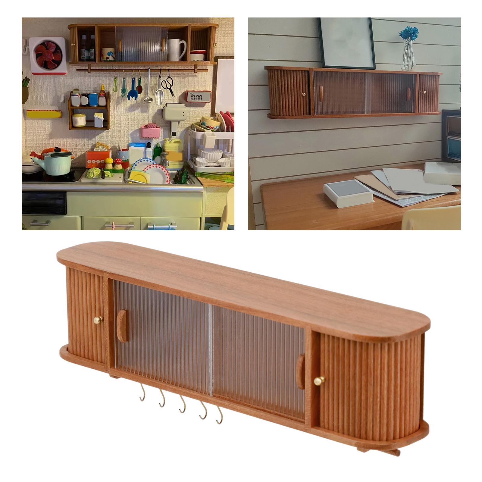 Dollhouse Wall Cabinet Model Dollhouse Furniture Miniature for Kitchen