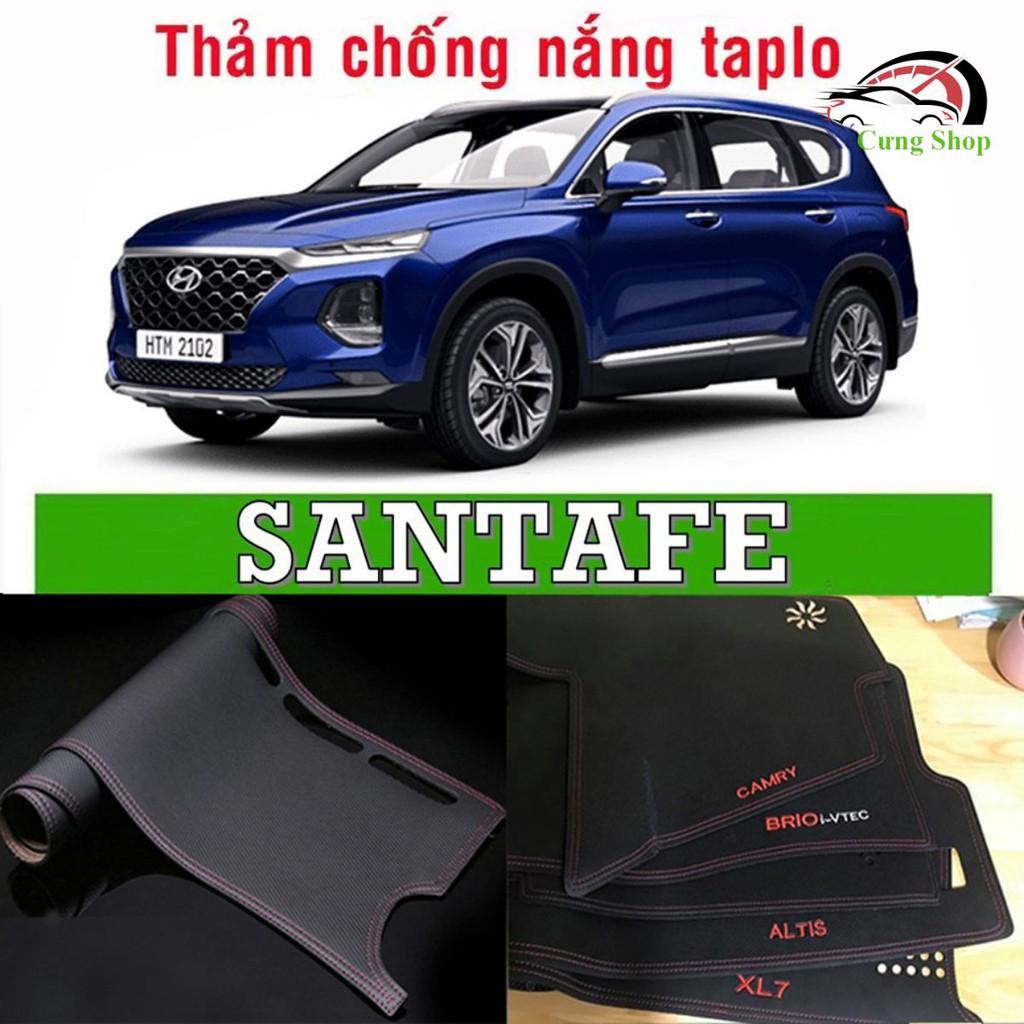 Thảm taplo Santafe 2018-2021 - da vân carbon cao cấp