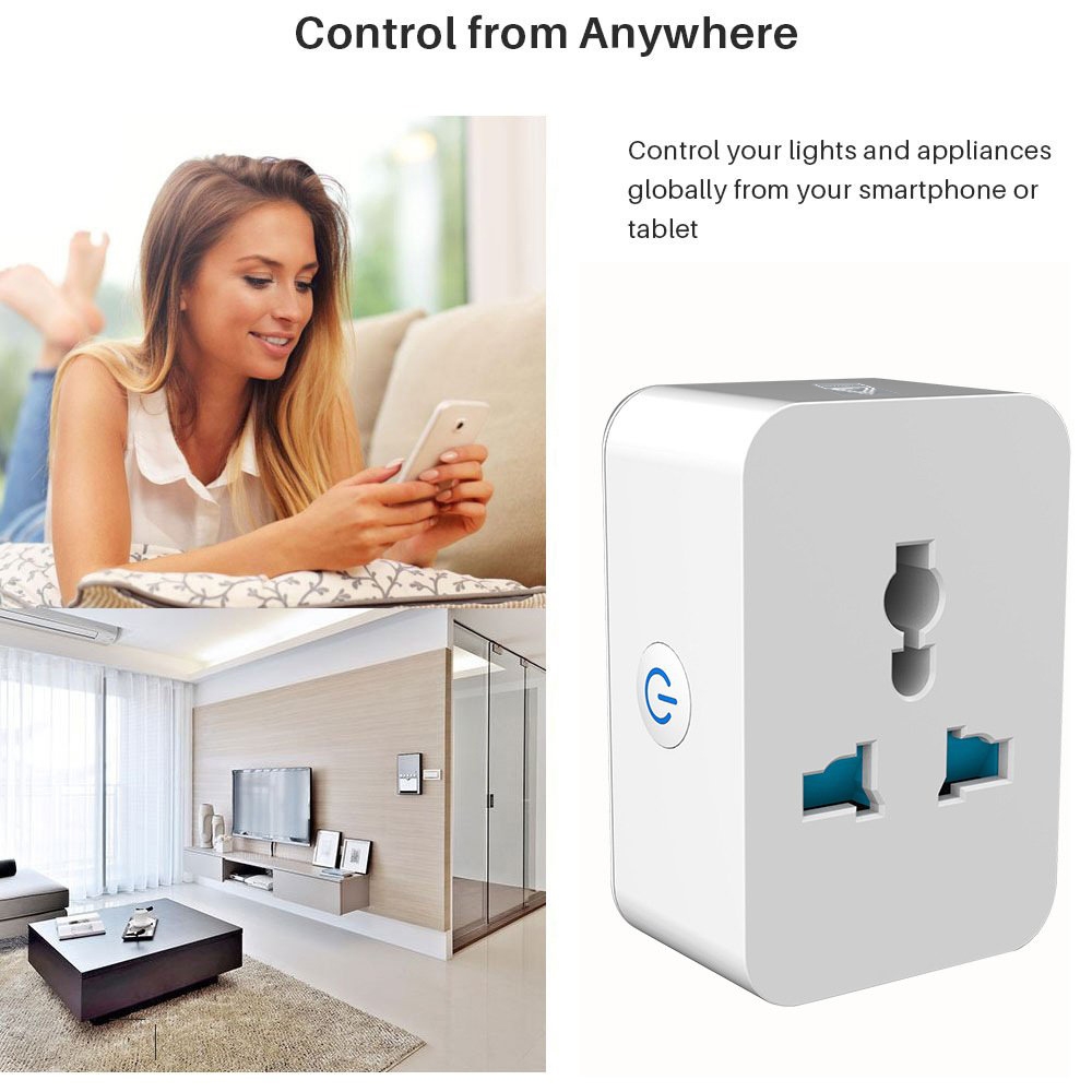 Ổ cắm thông minh WIFI 15A Tuya đo công suất HM-WS022