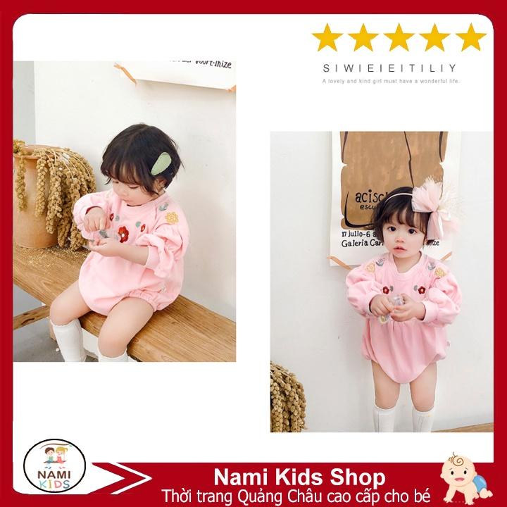 Body chip thêu hoa tay bồng dễ thương cho bé gái