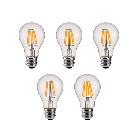 Bộ 5 bóng đèn Led Edison A60 6W đui E27 hàng chính hãng.