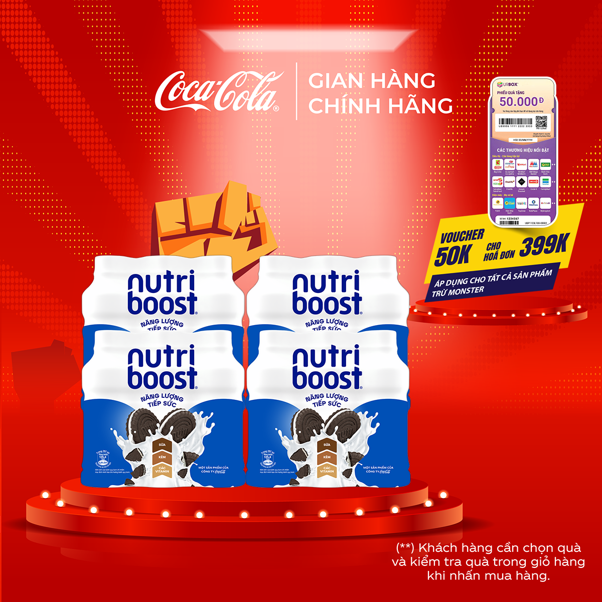 Lốc 24 Chai Thực phẩm bổ sung Nước uống sữa trái cây Nutriboost hương bánh quy kem 297ml/Chai Coca-Cola Official Store