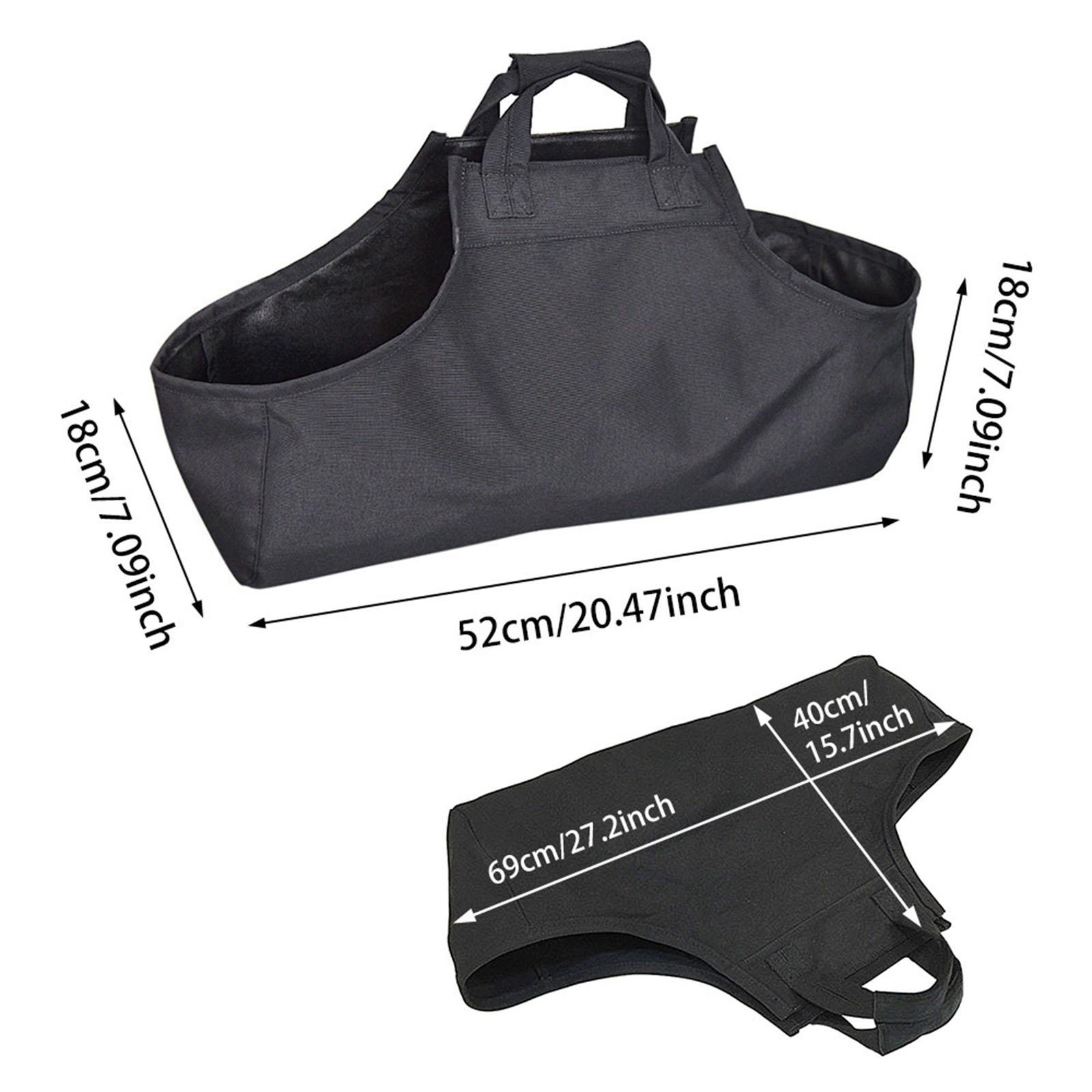 Firewood Carrier Bag Reusable Comfortable Oxford Cloth Folding for Outdoor