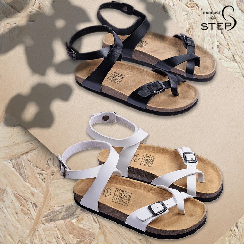 Giày đế trấu Unisex Da tổng hợp Quai xỏ ngón hậu quấn
