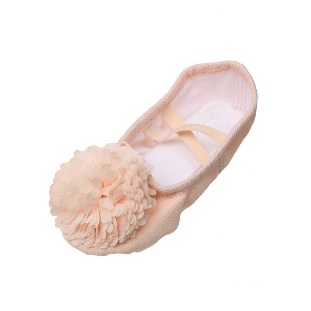 New Soft Dance Ballet Yoga Canvas Leather Split Sole Shoes For Child Girls