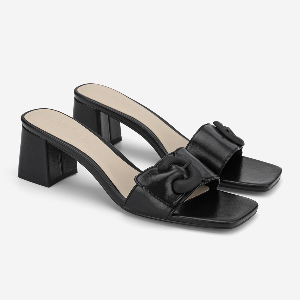 Vascara Guốc Mule Nhấn Khóa Trang Trí - GNN 0223