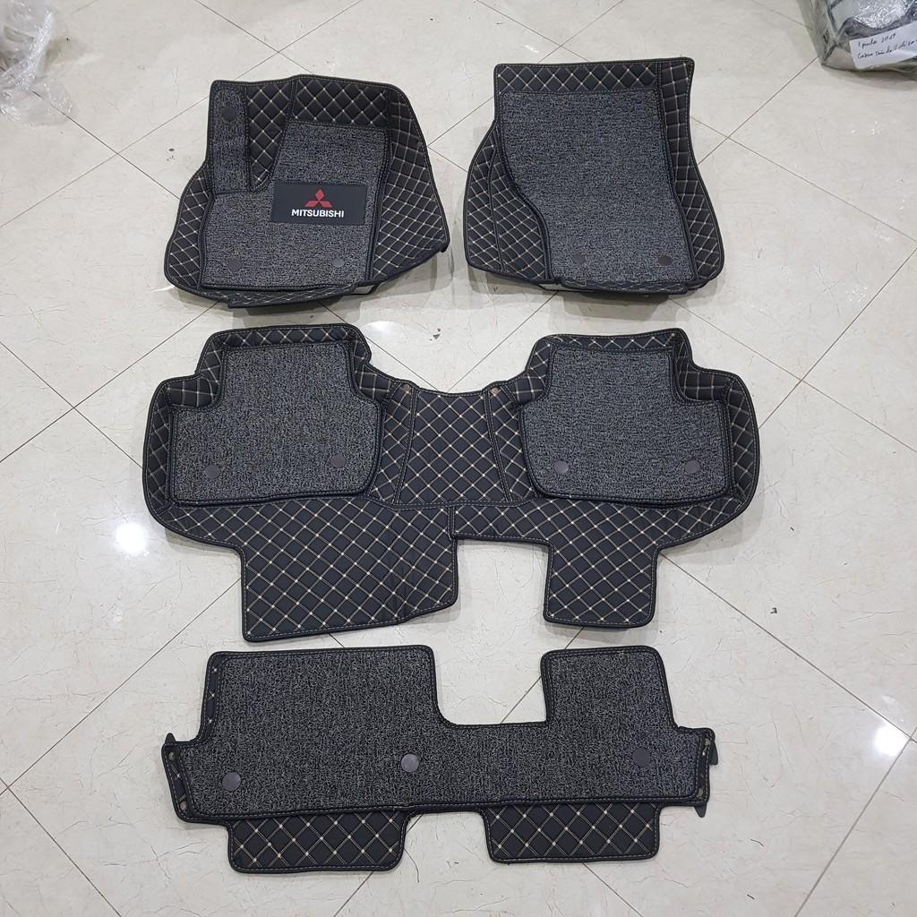 Combo LÓT CỐP FULL THÀNH VÀ THẢM SÀN DA 6D cho xe Mitsubishi Outlander