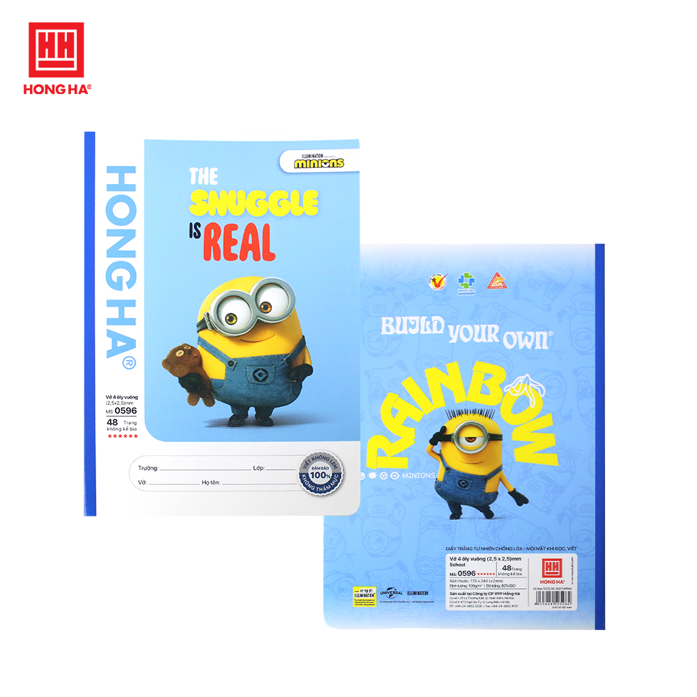 Vở 4 ô ly Hồng Hà School Minions 48 trang - 0596