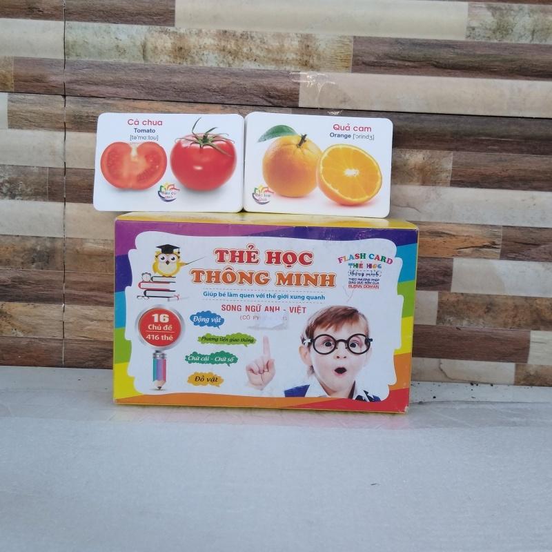 Bộ thẻ học song ngữ thông minh Flashcards 16 chủ đề cho bé