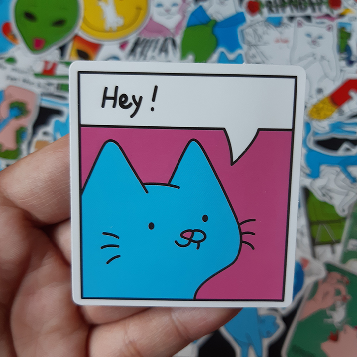 Bộ Sticker dán cao cấp chủ đề MÈO RIPNDIP - Dùng dán Xe, dán mũ bảo hiểm, dán Laptop...