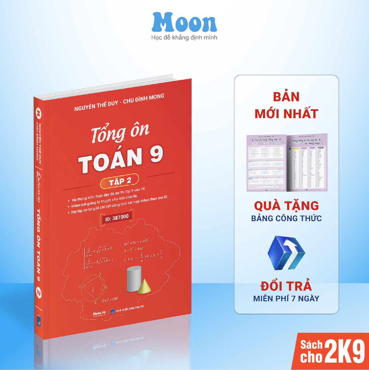 Sách ID Tổng Ôn Toán Học Lớp 9, Chinh Phục Kỳ Thi Vào 10 Môn Toán Moonbook