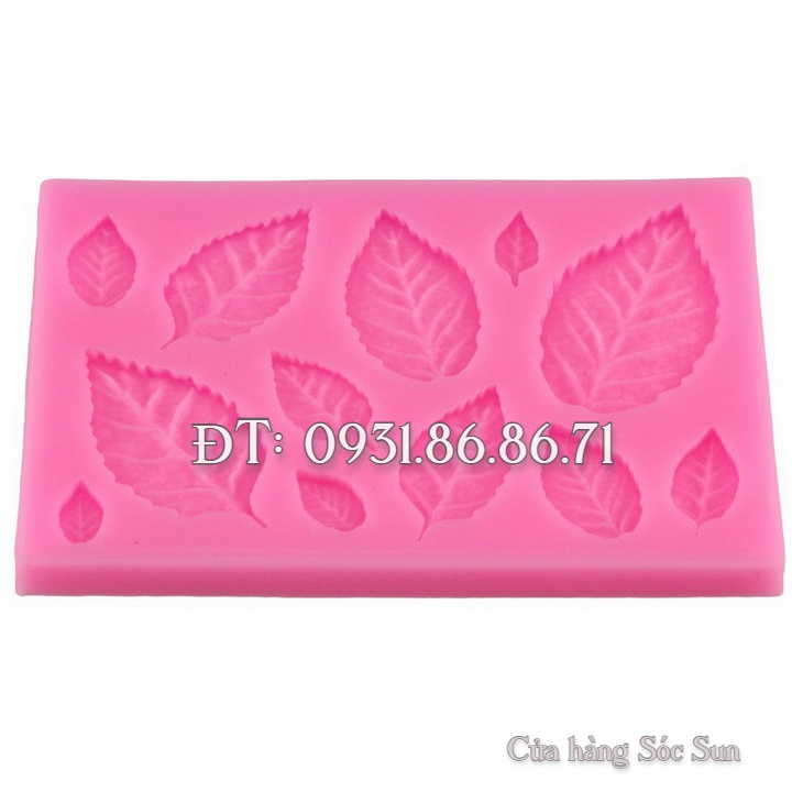 Khuôn silicon 12 lá hoa hồng - Mã số 1089