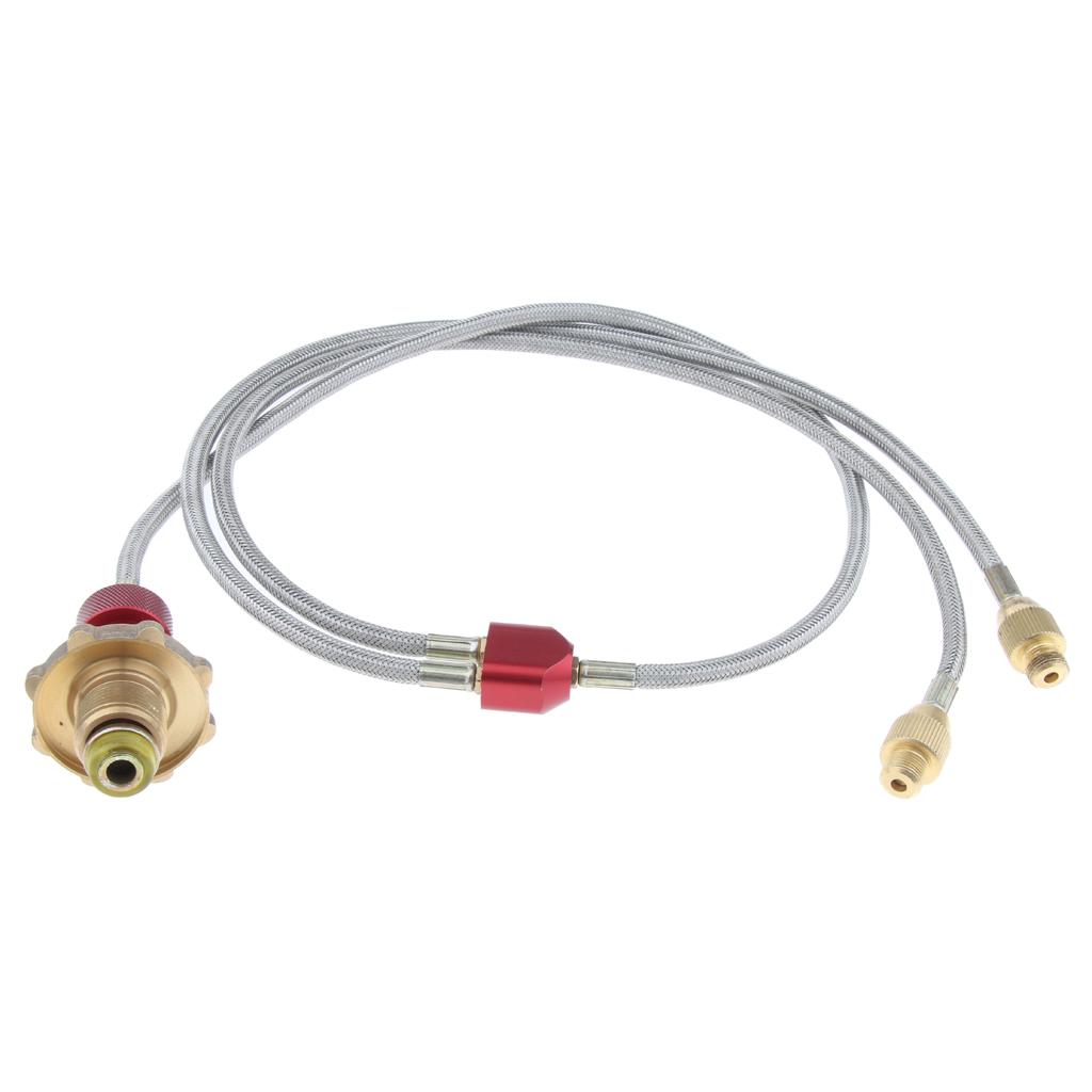 Metal Camping Gas Propane Tank Connection Adapter Coupler for 2 Stoves A
