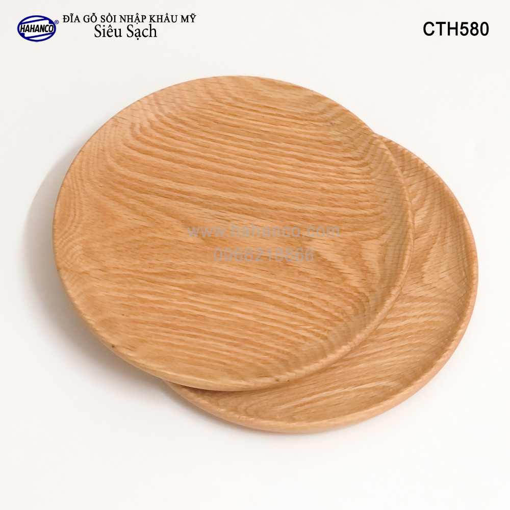 Đĩa gỗ Sồi nhập khẩu Mỹ nguyên khối (đủ Size) CTH580 - hàng Xuất Khẩu Châu Âu - đĩa bánh mì/trái cây/ bít tết/ pizza/ phụ kiện chụp ảnh, bày món ăn trong nhà hàng - Sang trọng trên bàn ăn - HAHANCO