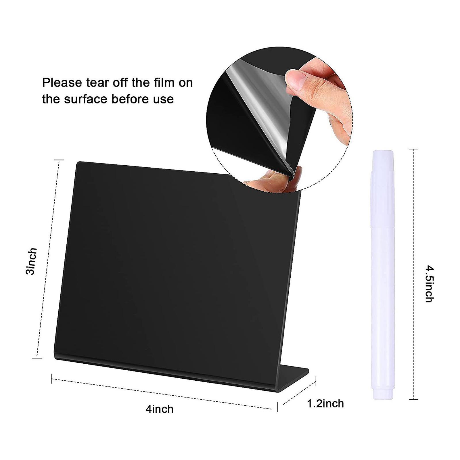 12Pcs Tabletop Message Board Memo Writing Board for Shop Buffet Wedding Black