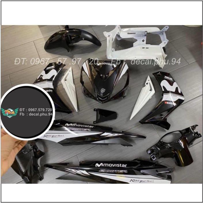 Tem Exciter 135 Movistar đen trắng