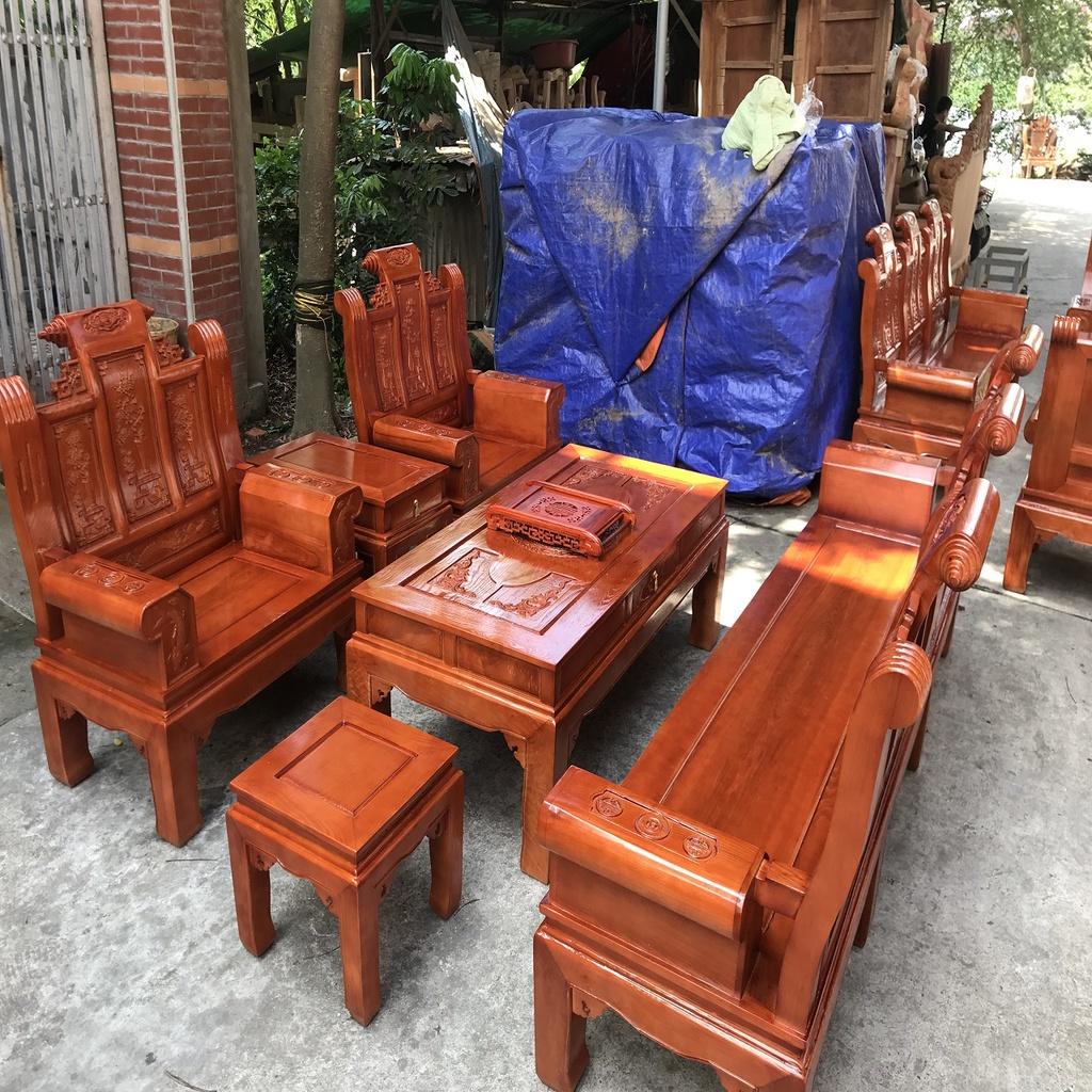 Bộ Bàn Ghế Âu Á Chương Cuốn Thư Gỗ Sồi Nga