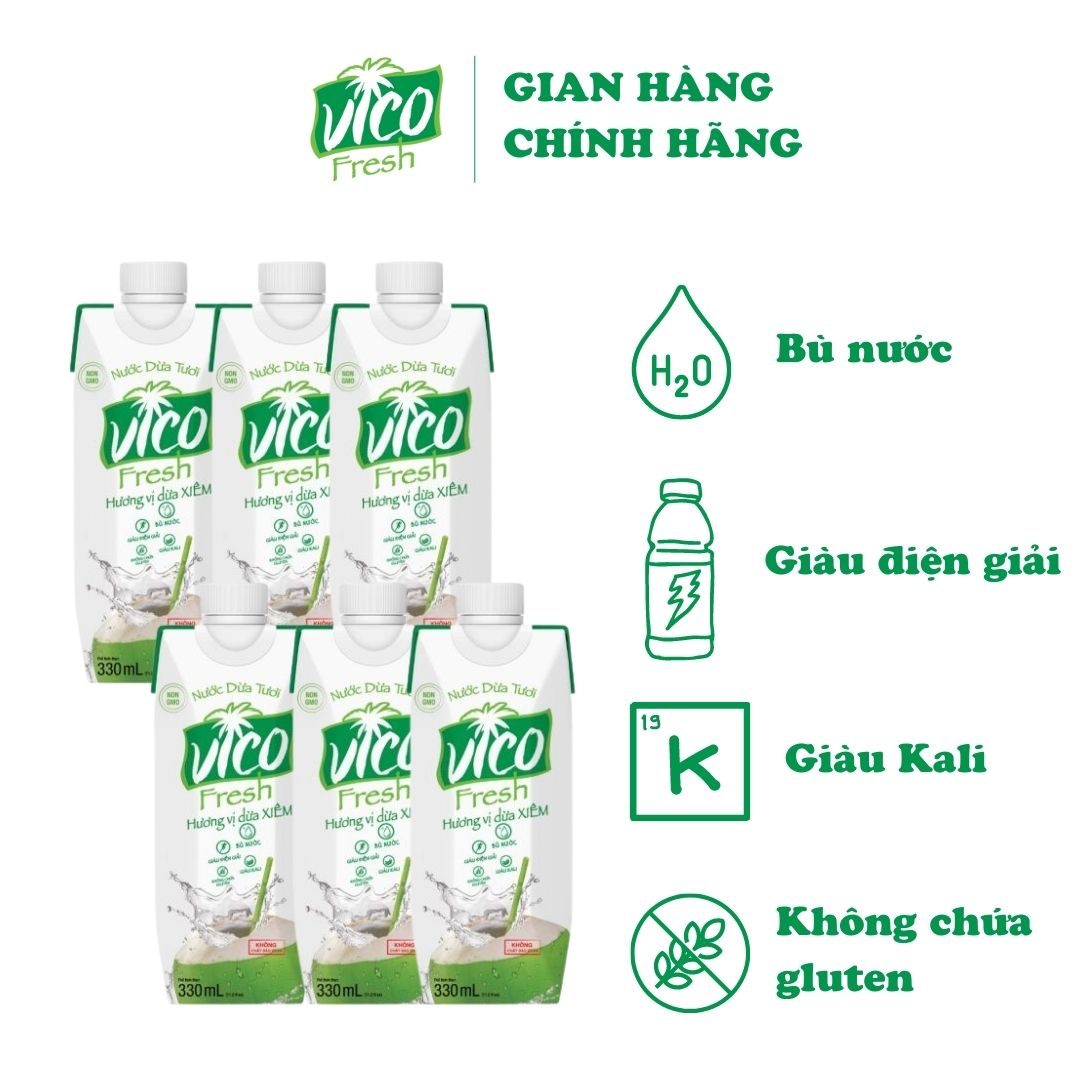 Thùng 12 hộp Nước dừa xiêm VICOFRESH
