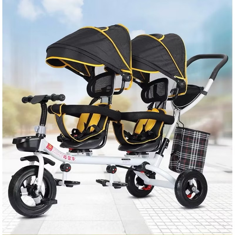 Xe đẩy đôi cho bé - Ghi bánh xe giảm xóc titan