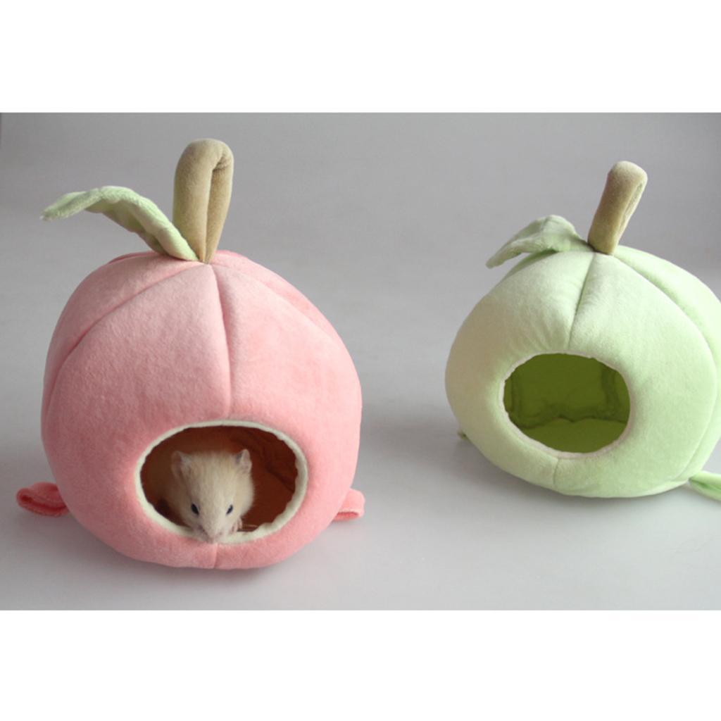 2 Pieces Apple Shape Warm Plush Hammock Small Animal Cage Hamster Hammock