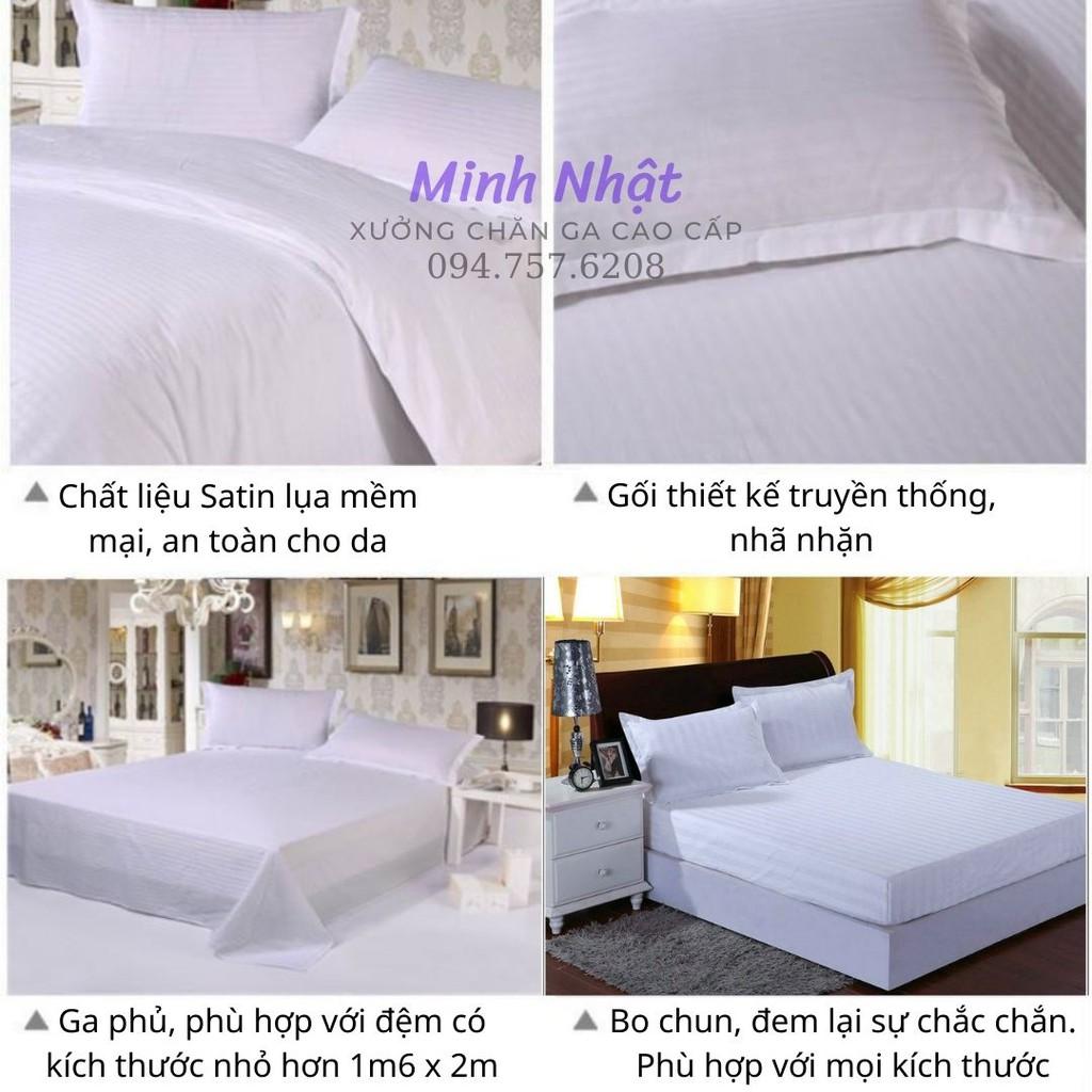 Bộ chăn ga gối chuẩn Khách sạn Satin 3F cao cấp Minh Nhật - Hàng nhập khẩu – Chăn ga khách sạn, homestay