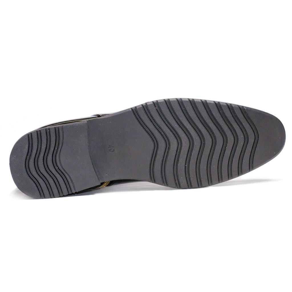 Giày Chelsea Boot Nam Cổ Khóa Da Bóng Màu Đen Đế Có Khâu Chắc Chắn - CB521-bongkhoa-Kèm Vòng Tay Phong Thủy