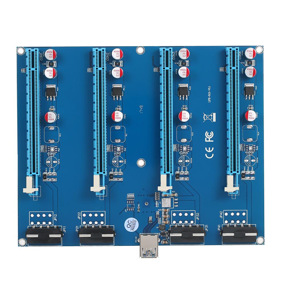 PCI-E Adapter Card PCI-E X1 to PCI-E X16 Expansion Card Converter Card with USB3.0 Cable Power Cable Plug and Play