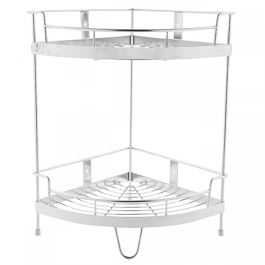 Kệ Góc 25cm 2 Tầng Inox 304 Có Chân Đứng