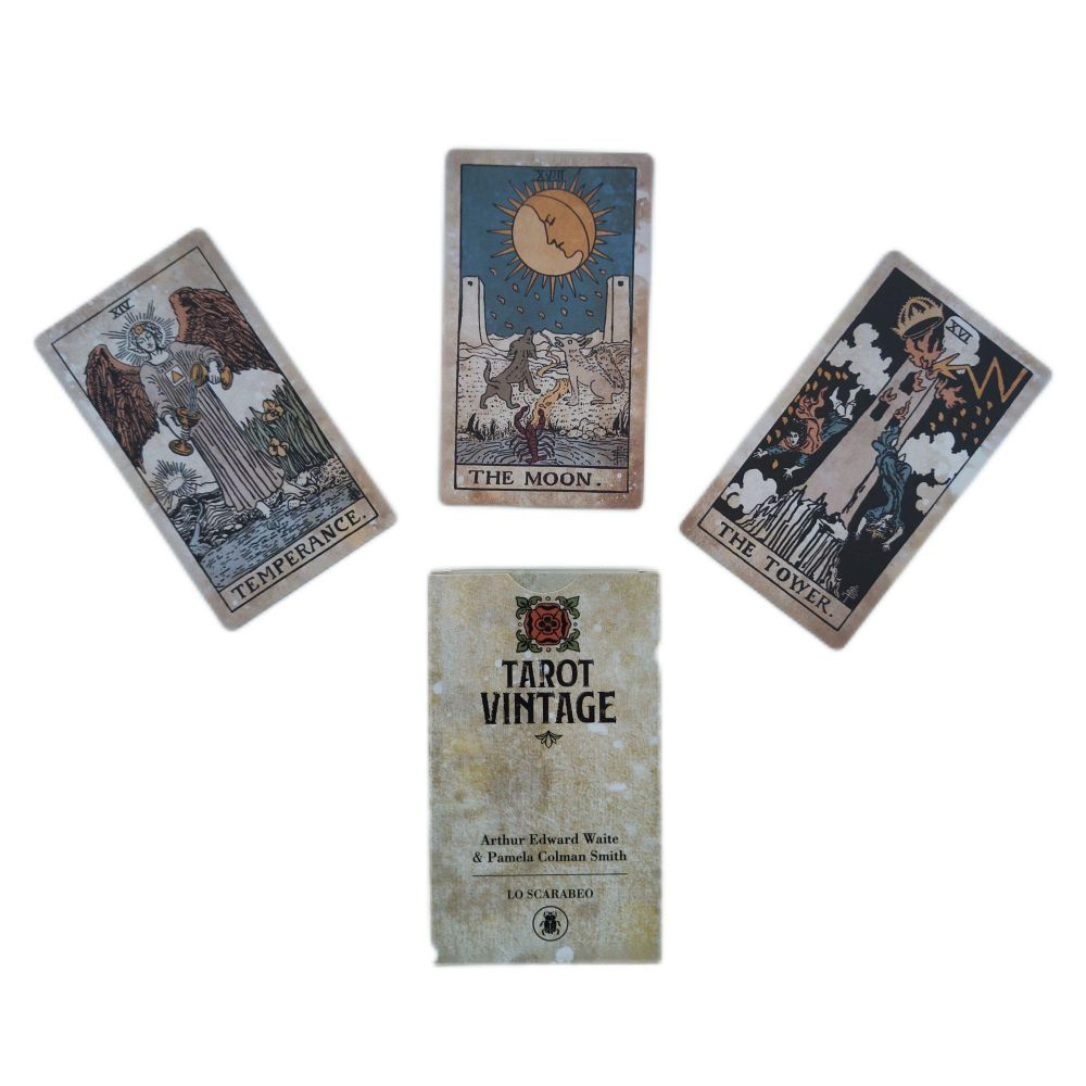 [Size Gốc] Bộ Bài Tarot Vintage 78 Lá Bài 7x12 Cm Đá Thanh Tẩy