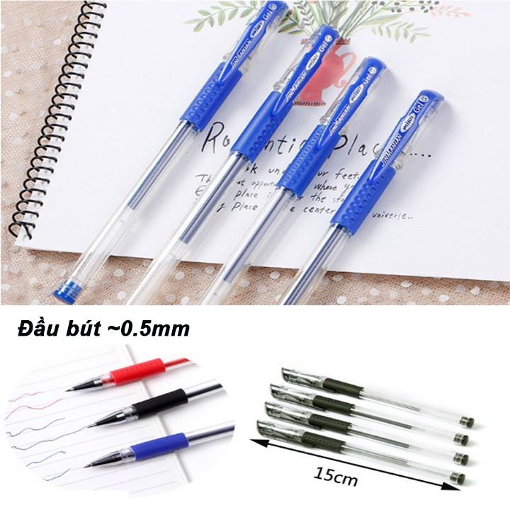 Set 50 bút bi nước xanh đen đỏ nét mực êm đều màu 00245