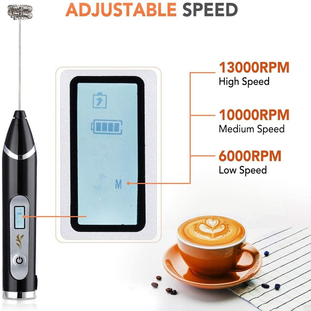 Điện Máy Trộn Xay Sinh Tố Bọt Sữa Cầm Tay Có Sạc USB Dock Không Bong Bóng Máy Làm Đánh Cho Cà Phê Cappuccino