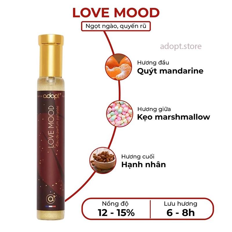 Nước Hoa Nữ ADOPT' LOVE MOOD Ngọt Ngào, Nữ Tính, Lôi Cuốn, Thơm Lâu