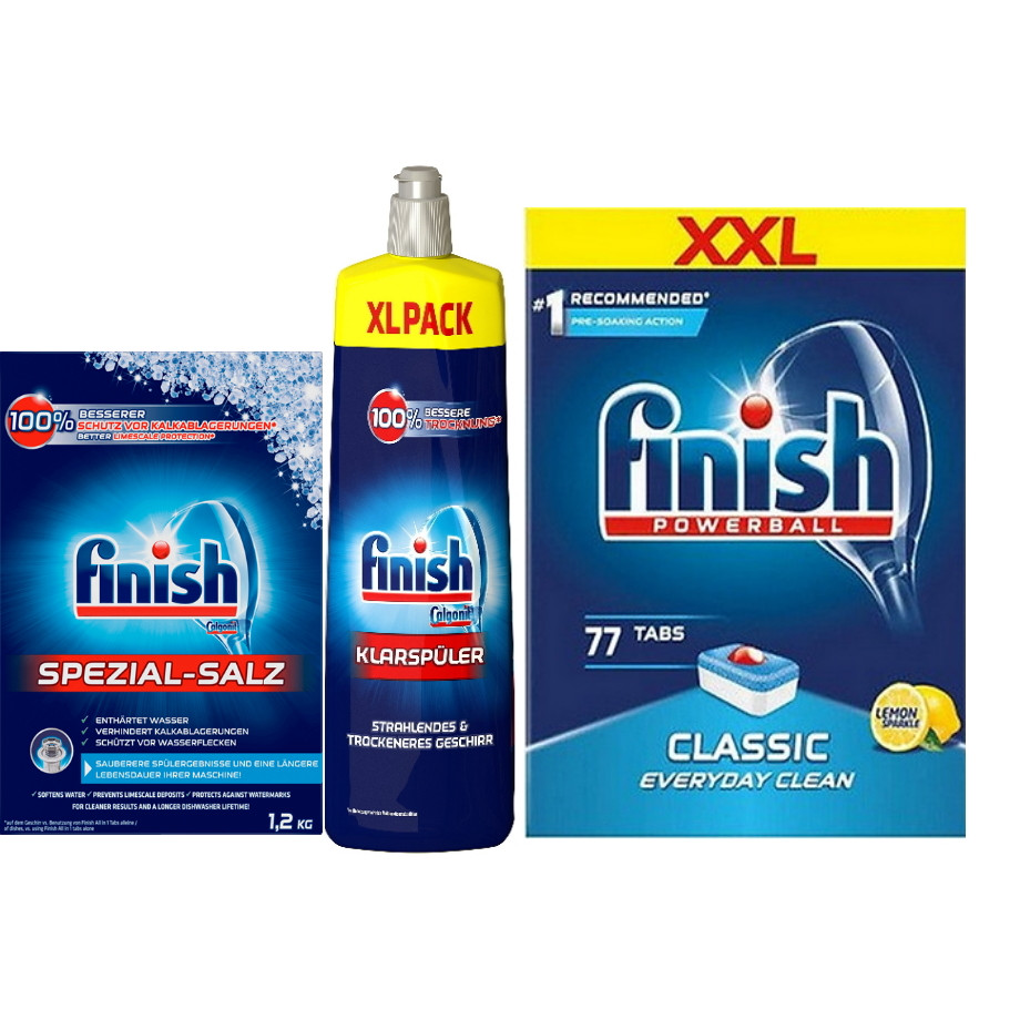 Combo viên rửa bát finish 77 viên + Muối finish 1.2kg + bóng finish 750ml dùng cho máy rửa bát