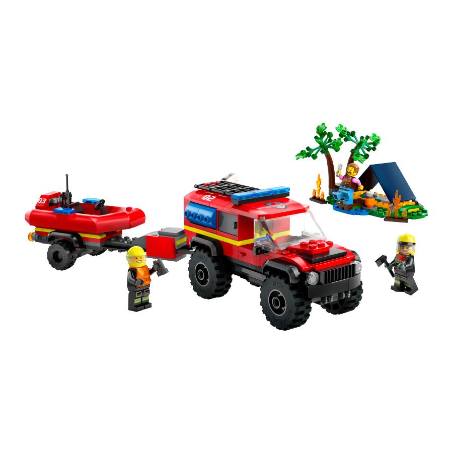 Đồ Chơi Lắp Ráp Xe Và Tàu Cứu Hỏa Chuyên Dụng LEGO CITY 60412 (301 chi tiết)