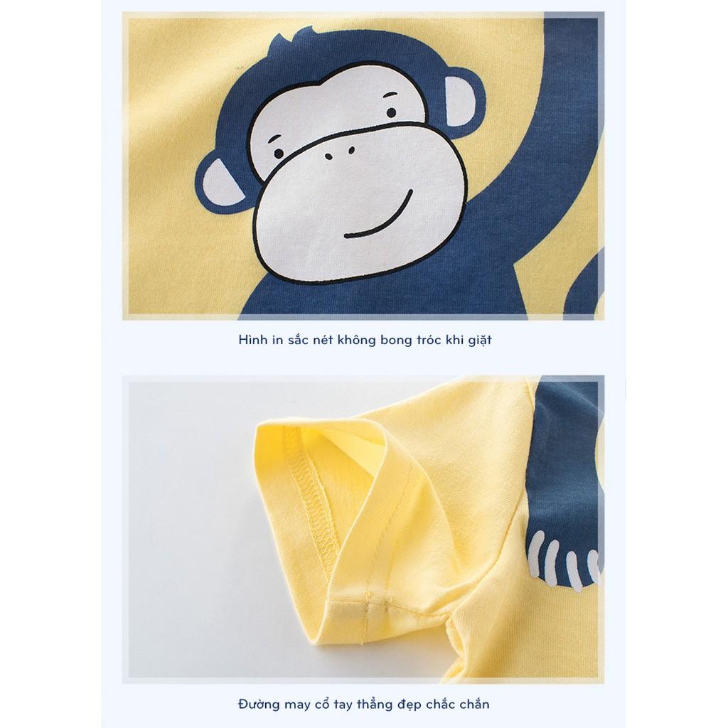 Áo thun cotton cho bé trai in động vật chất cotton 100%