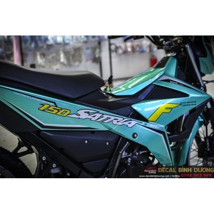 Decal Dành Cho Xe Máy - Tem Trùm Satria, Raider Xanh Ngọc Candy Cao Cấp