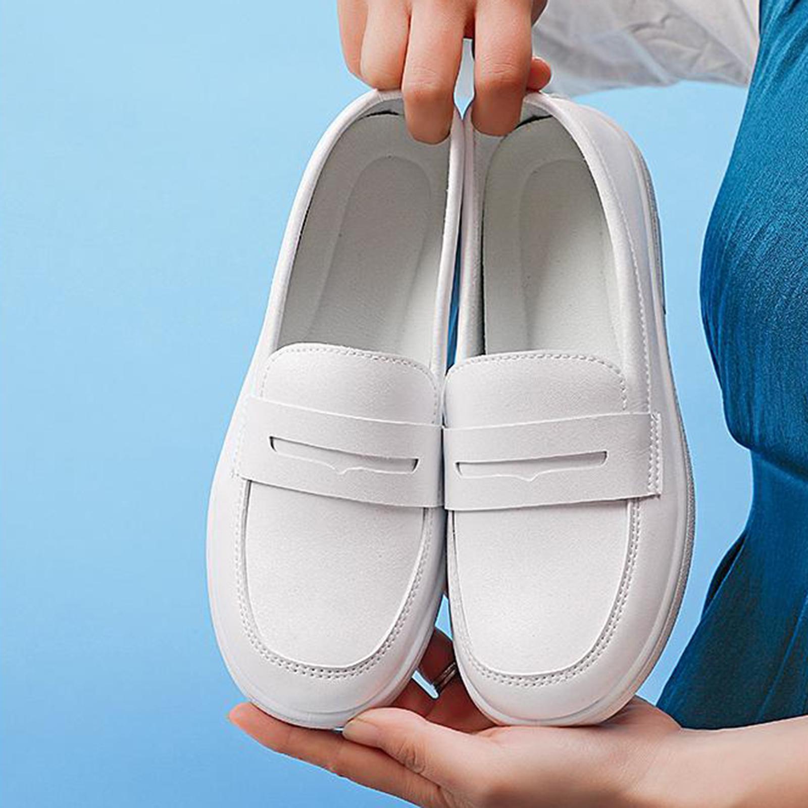 Women's Nursing Shoes Nurse Loafers Work Shoes PU Leather Flat Nursing Shoes